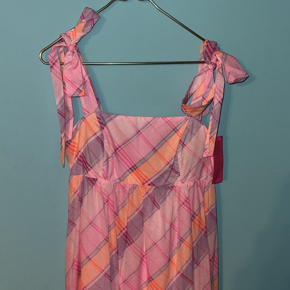 Lilly Pulitzer Pink and Purple Plaid Midi Dress - Picture 4 of 8